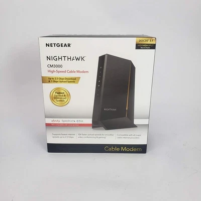 New Netgear Nighthawk CM3000 DOCSIS 3.1 Mid/high-Split Cable Modem - Image 1 of 4