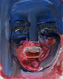 ABSTRACT FEMALE PORTRAIT Acrylic Painting On Board CLARKE 2004 CONTEMPORARY ART - Picture 1 of 4