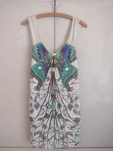 Free People abito tubino farfalla ASO Selena Gomez Alex Russo taglia 4 vintage Y2k floreale - Foto 1 di 10
