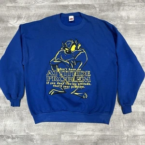 Sudadera De Colección Taz Mania 2XL I Don't Have An Attitude Problem Azul Looney Tunes - Imagen 1 de 7