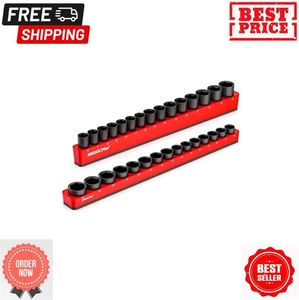 2-Piece 3/8"-Drive Metric Magnetic Socket Organizer Set (Holds 30 Sockets) - Det - Picture 1 of 8