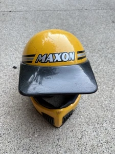 VTG Maxon Yellow Full Face Motorcycle Helmet W Visor Ram Air MX Large L - Picture 1 of 15