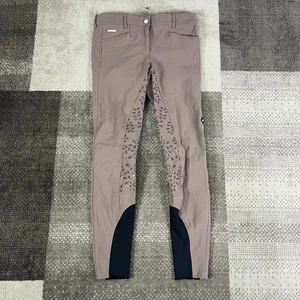 Equiline Breeches Women’s Size IT46 Brown Knee Grip Floral Equestrian - Picture 1 of 8