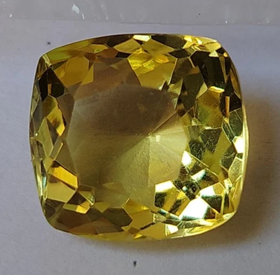AAA+ Yellow Topaz 17.30 Ct Cushion Cut Loose Gemstone For Ring Pendant Bracelet - Image 1 of 4