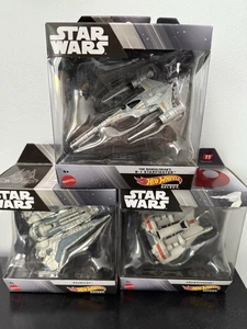 Star Wars Hot Wheels Starship Lot Of 3 Gauntlet SnowSpeeder N-1 Starfighter New - Picture 1 of 2