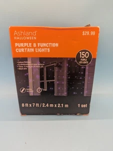 Halloween Purple Curtain Lights 8 Functions 150 Count - Picture 1 of 6