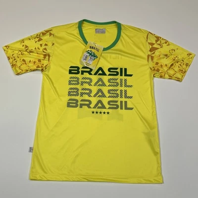 Camiseta de fútbol Brasil Neymar Jr para hombre pequeña amarilla REVEDOR 100 % poliéster nueva con etiquetas fanático Foto 1 de 4