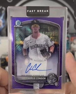 Charlie Condon 2025 Bowman Mega Box On Card Auto /199 VARIATION Purple No 1st SP - Picture 1 of 2
