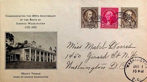 FDC #707-4, 1/1/1932, D.C. 1st. F.R. RICE CACHET - Picture 1 of 2