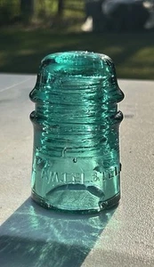 Wunderschöner Vintage Eisgrün AM TEL & TEL Co ELMER N.J. Glasisolator. RAR! - Bild 1 von 11