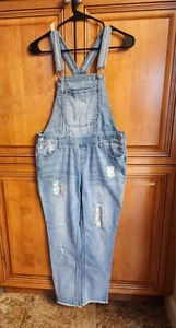 Justice Girls Jean Stretch Overalls. Sz 18. New - Picture 1 of 8