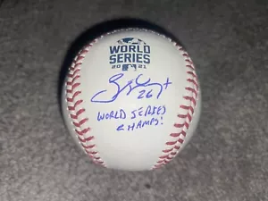 STEPHEN VOGT SIGNIERT 2021 WORLD SERIES BASEBALL ATLANTA BRAVES COA MIT CHAMPS INSC - Bild 1 von 4
