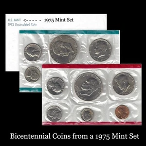 1975 P+D U S Mint Set Eisenhower Kennedy Washington Roosevelt Jefferson Lincoln - Picture 1 of 1