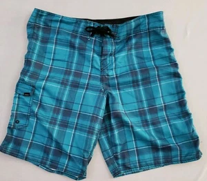 Pantalones cortos para hombre O'Neill, talla 40, verde agua, azul a cuadros, excelente condición - Imagen 1 de 5