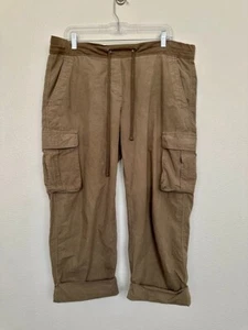 James Perse Standard Rolled Cuff Cargo Pants Cotton Blend Green Women's XL (4) - Picture 1 of 9