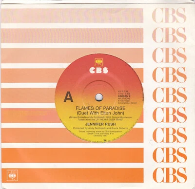 Jennifer Rush With Elton John – Flames Of Paradise  - 7" single - Image 1 of 2