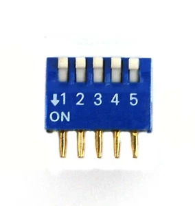 10pc 5P Edge actuated Side Piano Type DIP Switch pitch=2.54x7.62mm LT or ECE - Picture 1 of 4