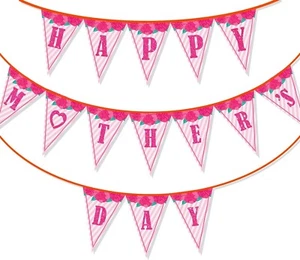 Happy Mother's Day Banner Garland Hanging Bunting Pink Mum Mummy Mom Decor Party - Picture 1 of 9