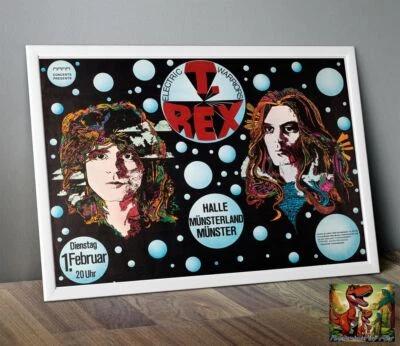 Póster de la gira de conciertos en vivo T.Rex Marc Bolan 1972 Munich Alemania: XXL 36"X24" Foto 1 de 2