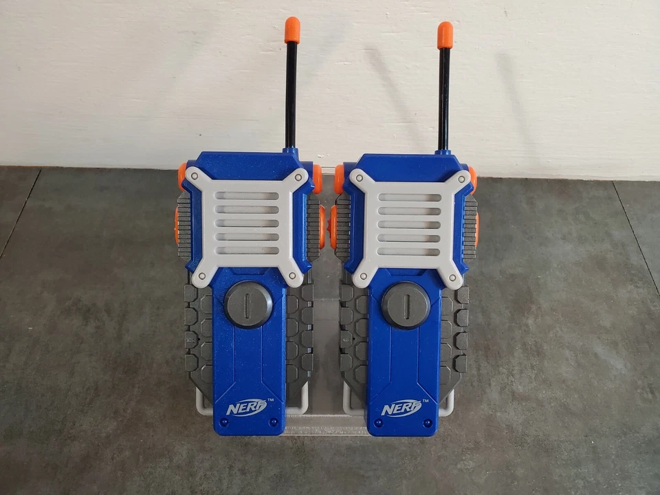 Nerf Walkie Talkie Kids Two Way Radio Handheld Blue Hasbro 2016 Set of 2 Tested - Image 1 of 4
