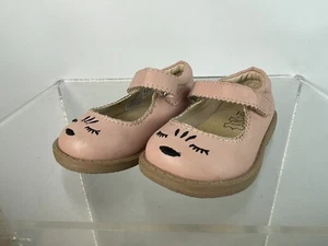 TEX Pink Leather Baby Shoes Mary Janes Size UK 3 Eur 19 6-9 Months Cute Toddler - Picture 1 of 7