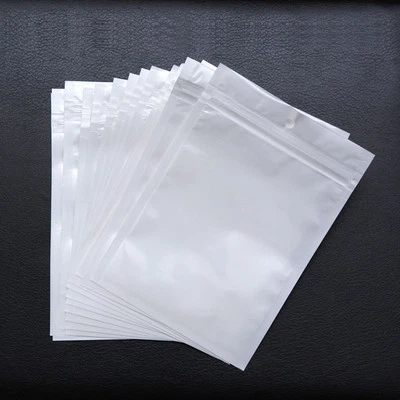 White Clear Self Seal Bags Plastic Retail Packaging Pouches Reclosable Hang Hole - Image 1 of 4