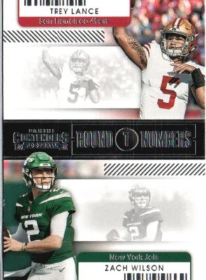 2021 Panini Contenders #RN-TLA Trey Lance / Zach Wilson Round Numbers - Image 1 of 2