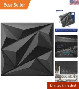 Upgrade Your Home Décor: 33 Black Diamond 3D Wall Panels, 32 Sq.Ft. Coverage - Picture 1 of 11