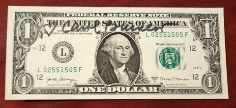 Autographed Carol Burnett dollar bill w/coa  LEGENDARY ACTRESS Cover