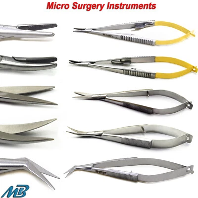 MEDSPO Dental Micro Surgery Noyes Spring Scissors Surgical Castroviejo Needle Holder TC