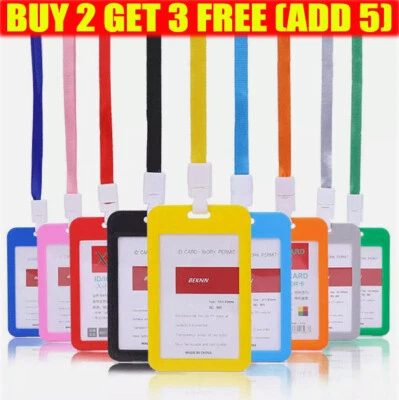 Cordini Porta Carte d'identità Banca Bus Pass Custodia Porta Carte di Credito Cinghia H - Immagine 1 di 4