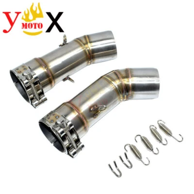 51mm Motorcycle Exhaust Middle Mid Pipe Slip On For Ducati 848 848 EVO 1098 1198 - Image 1 of 4