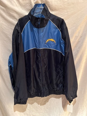 Los Angeles Chargers lightweight windbreaker throwback jacket-XL-Classic BOLTS! Cover