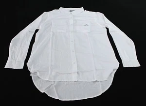 Masseys Women's Long Sleeve Favorite Button-Down Draped Shirt AC2 White Large - Picture 1 of 3
