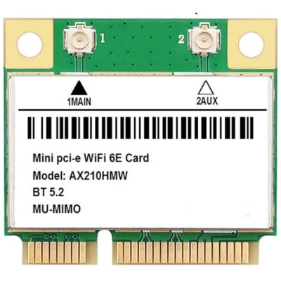 AX210HMW Mini PCIe Network Card PC WiFi 6E 802.11ax Bluetooth Wireless 3000Mbps - Image 1 of 4