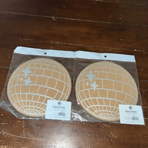 "Tablero de corcho redondo de 8"" U Brands bola de discoteca/plateado metálico (cantidad 2)" - Imagen 1 de 2