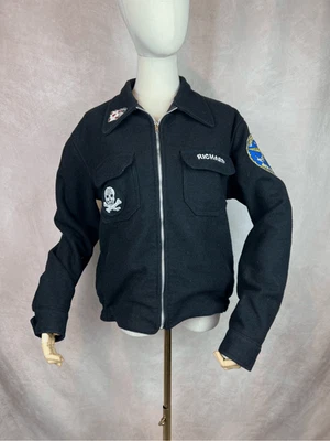 Vintage US Navy Tour Wool Jacket USS. Trippe 82 World Military NC Cyper Punk Alt - Image 1 of 4