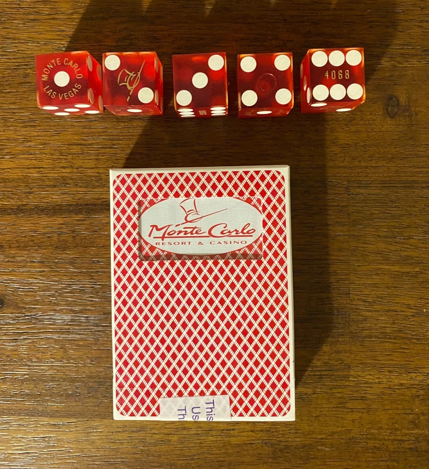 Las Vegas Monte Carlo Casino Cartas y palo de dados (5 dados) Foto 1 de 1