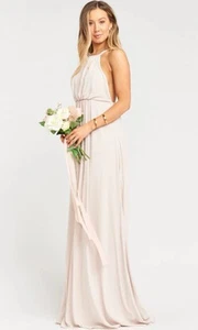 Show Me Your MuMu Amanda Maxi Dress In Show Me The Ring Crisp Chiffon Modest XL - Picture 1 of 9