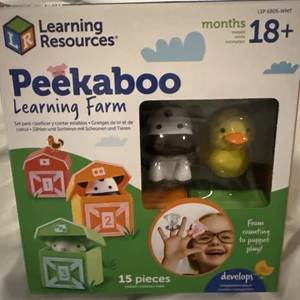 Learning Resources Peekaboo Learning Farm-15 Pieces - Picture 1 of 8