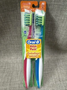 Vtg 2 Pk Oral-B CrossAction Vitalizer MEDIUM Toothbrushes Soft Gum Stimulation - Picture 1 of 7