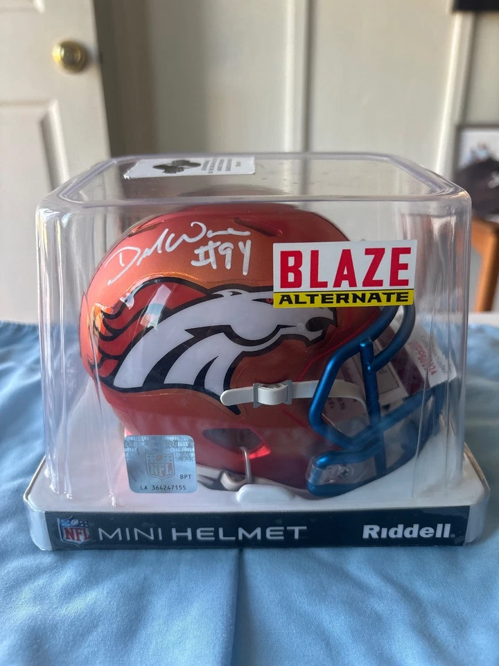 MINI CASCO FLASH DEMARCUS WARE Firmado Denver Broncos Raro Dallas Cowboys Bas Foto 1 de 4