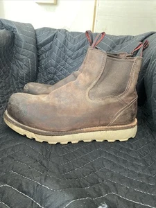 Herren RED WING s9 Traction Tred Lite Braun Leder Slipper Chelsea Stiefeletten - Bild 1 von 8