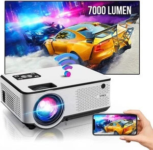 Beamer HD 1920x1080P 7000 Lumen Streamen vom Telefon mit WiFi 100" - Afbeelding 1 van 8