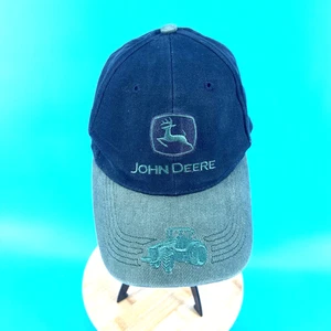 John Deere Mütze/Mütze schwarz & grün Erwachsene gesticktes Logo & Traktor - Bild 1 von 8