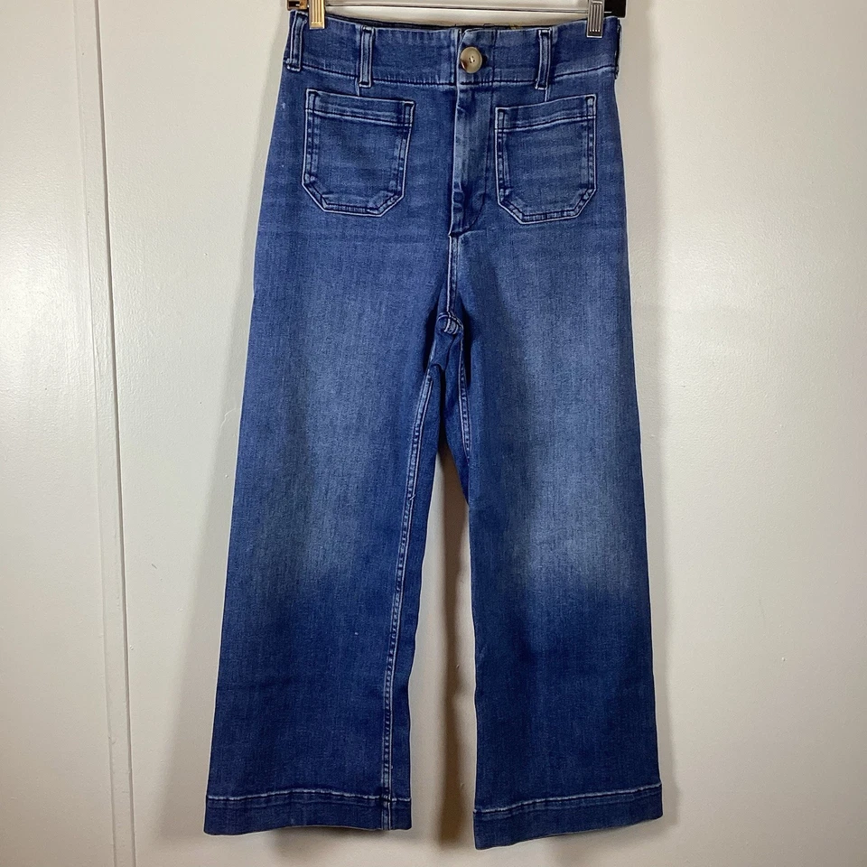 Maeve 牛仔女式 26 码 Colette 宽腿蓝色牛仔裤 — 第 1/4 张图片