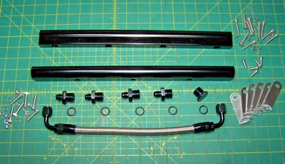 Kit de trilho de combustível LS porta catedral - encaixe 8AN LS1 LS2 LS3 LS6 LSX tarugo alumínio - Imagem 1 de 4