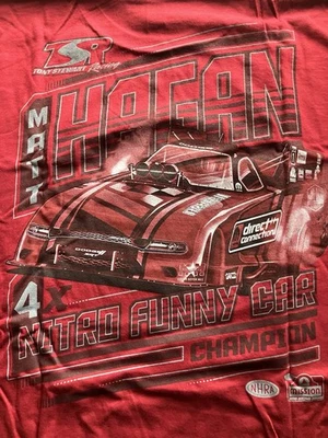 Camiseta NHRA DRAG RACING TSR OFICIAL MATE HAGAN roja talla 4X Foto 1 de 4