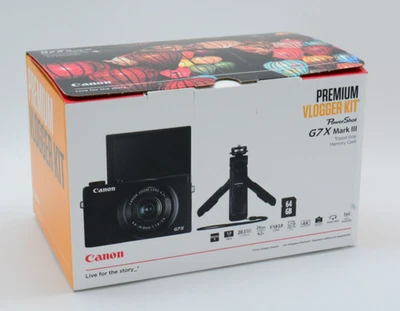 Canon PowerShot G7 X Mark 3 III 20.1MP Kamera Premium Vlogger Kit, schwarz NEU - Bild 1 von 4