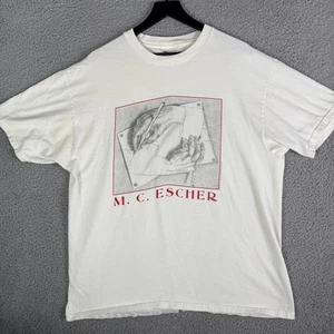 Camisa de arte vintage de los 90 MC Escher manos de dibujo para hombre XL Cordon Art Baarn Holland - Imagen 1 de 6